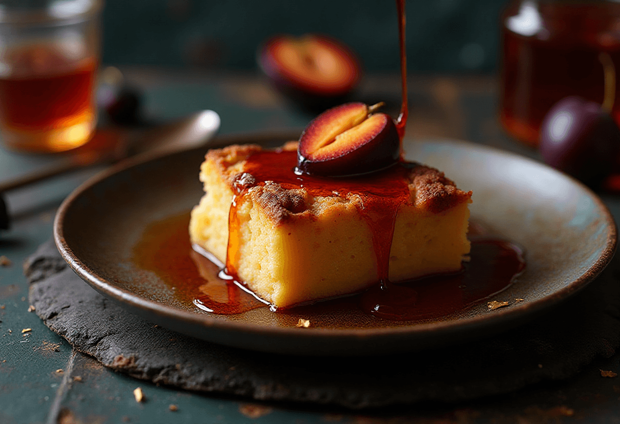 Plum Rakija Bread Pudding